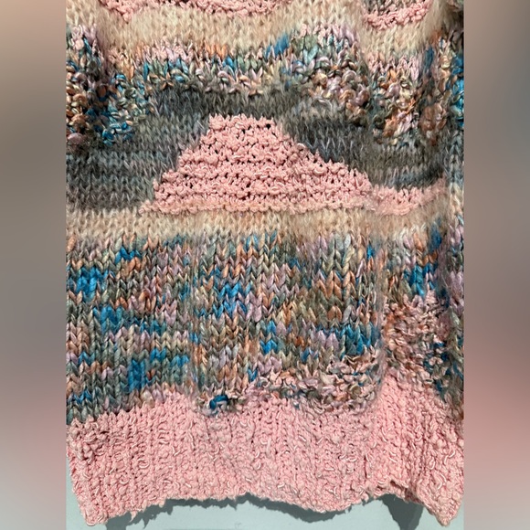 Vintage FINE FEATHERS Knitted By Hand  Wool Blend Women M Multicolor Bohemian - Picture 9 of 13